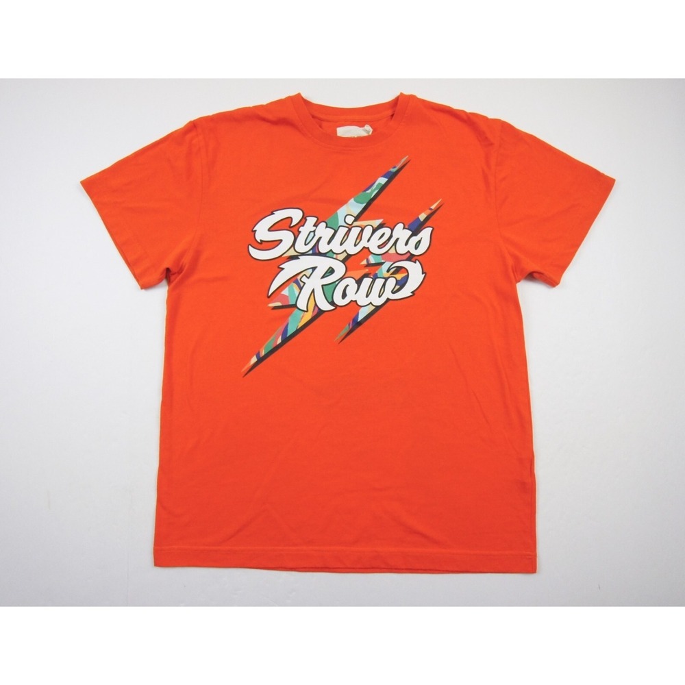 Strivers Row Shirt Mens Large Orange Short Sleeve Crewneck Tee Adult Casual